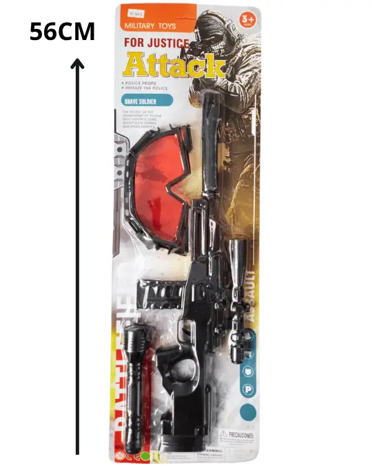 Ametralladora + lentes + linterna