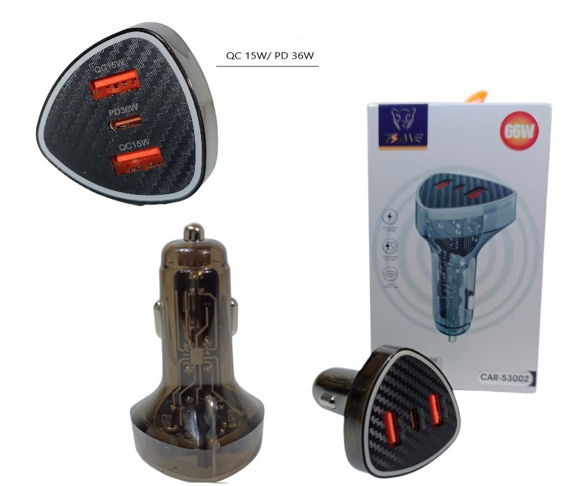 Cargador de auto 66w 53002