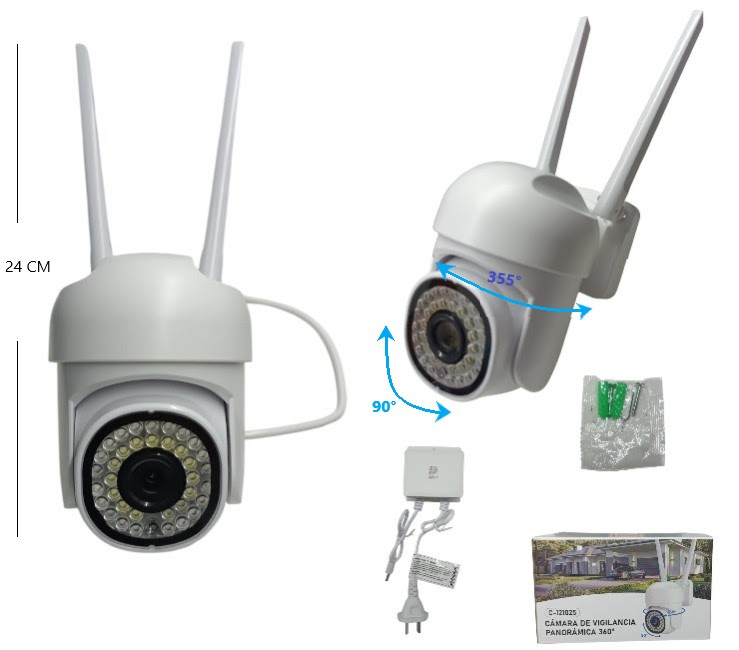 Cámara panorámica 360 2 antenas