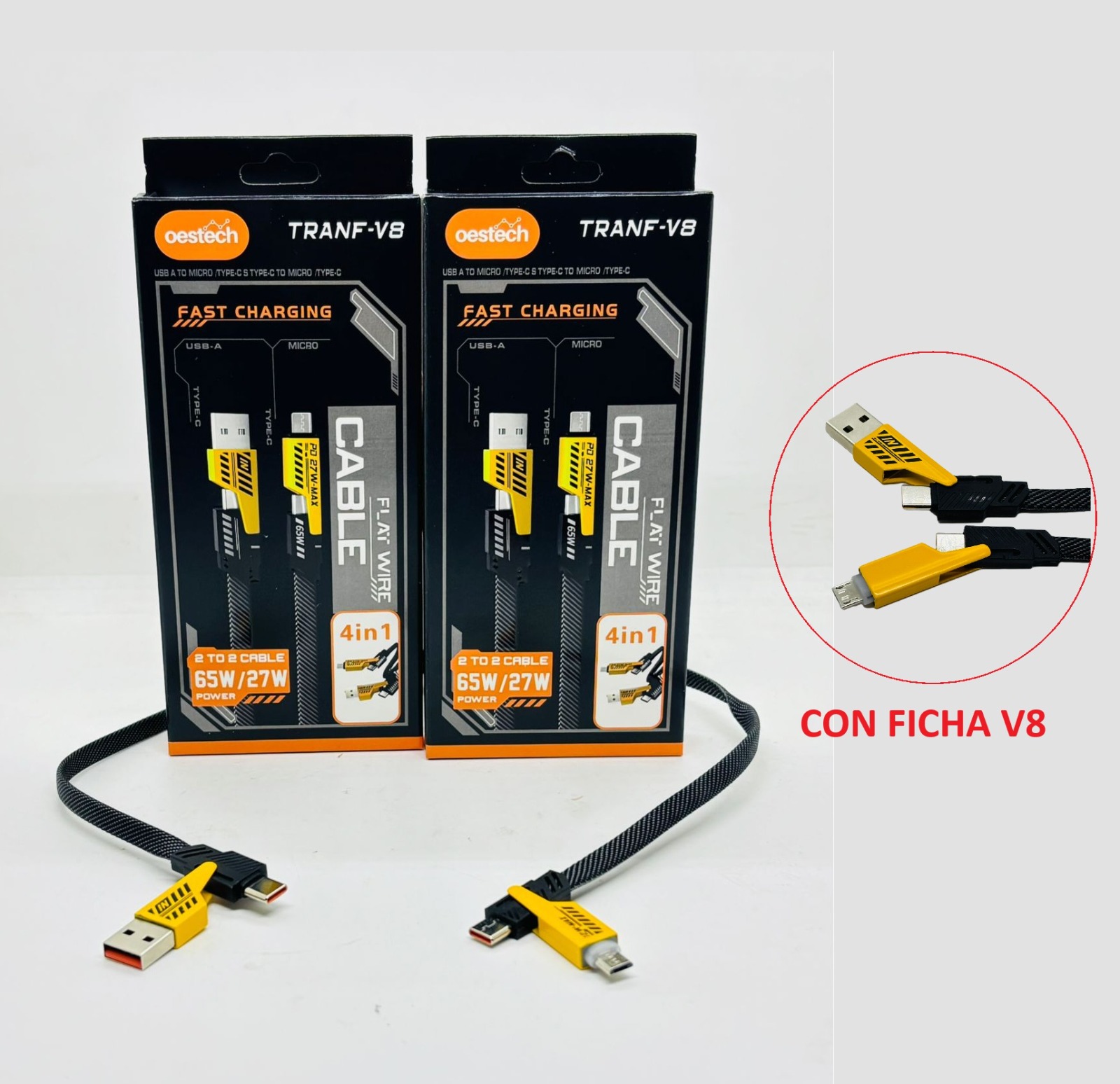 Cable 4 en 1   v8,c,c, usb