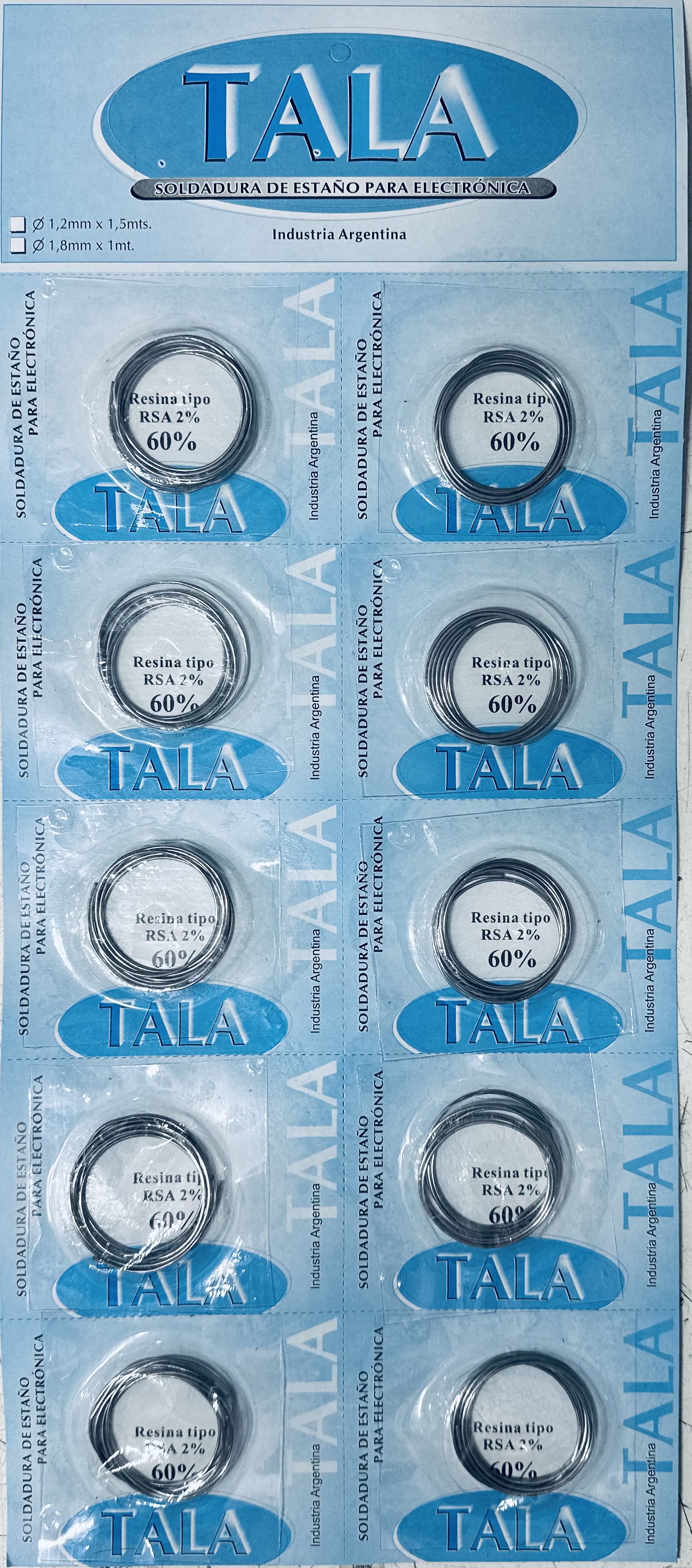 Blister de estaño 60% 