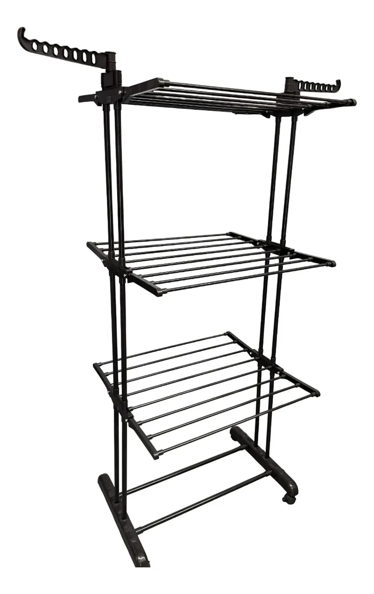 Tender vertical 3 niveles alas desplegables negro