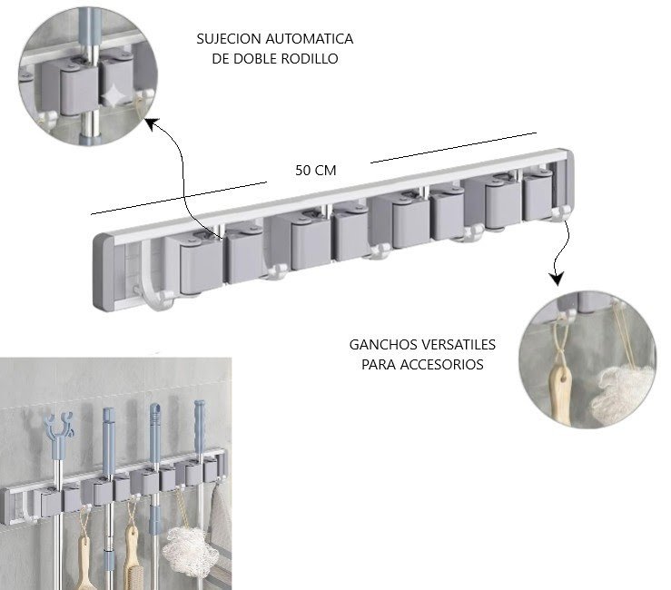 Escobero x 4 porta escobas