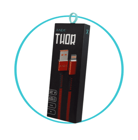 Cable USB a iphone thor rojo 027