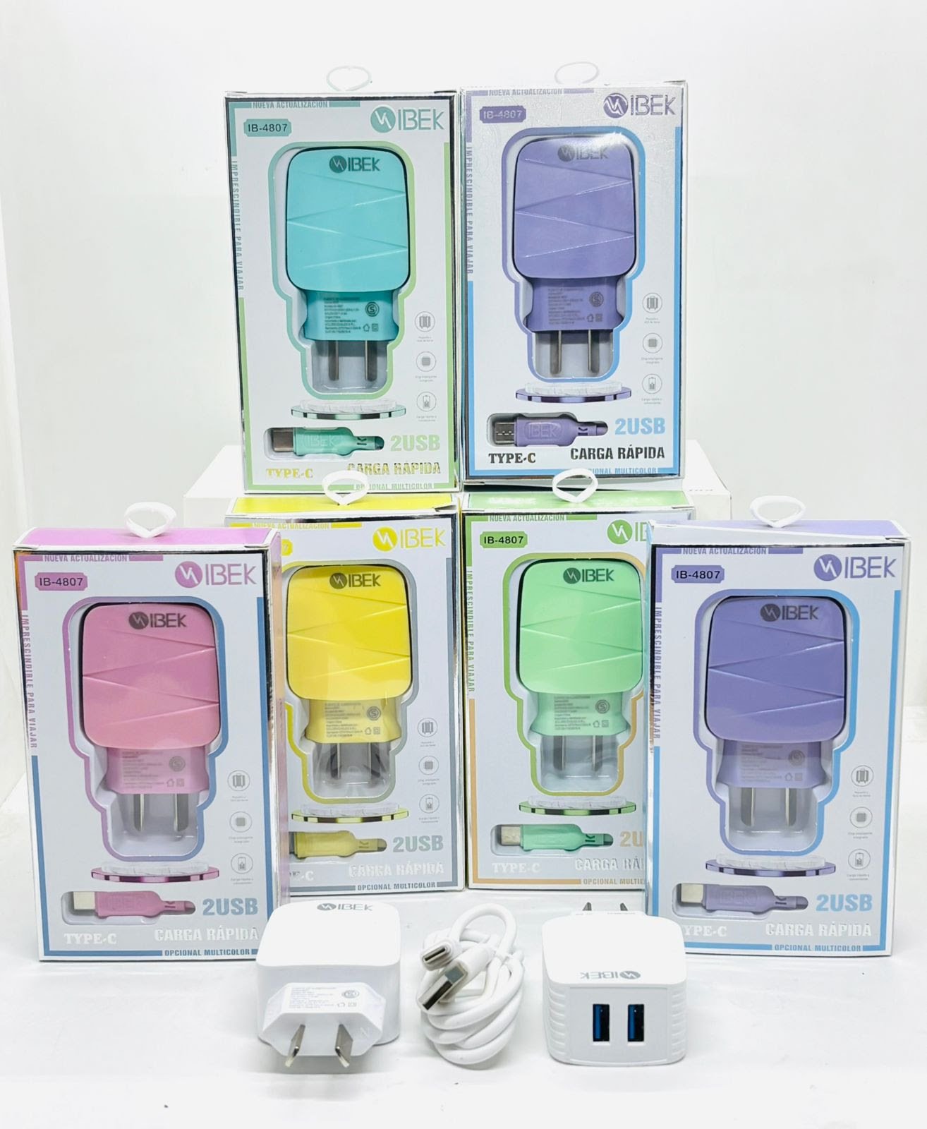 Cargador Ibek 4.8 Tipo C colores 4807
